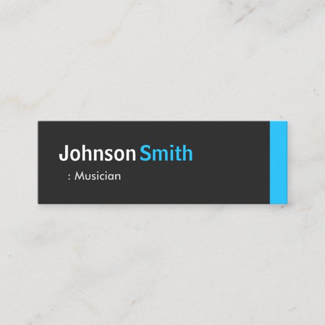 Carte De Visite Mini Musicien - Personal Aqua Blue Mini (Devant)