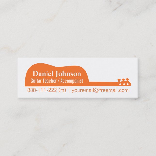 Carte De Visite Mini Musique de Guitar Silhouette (Devant)