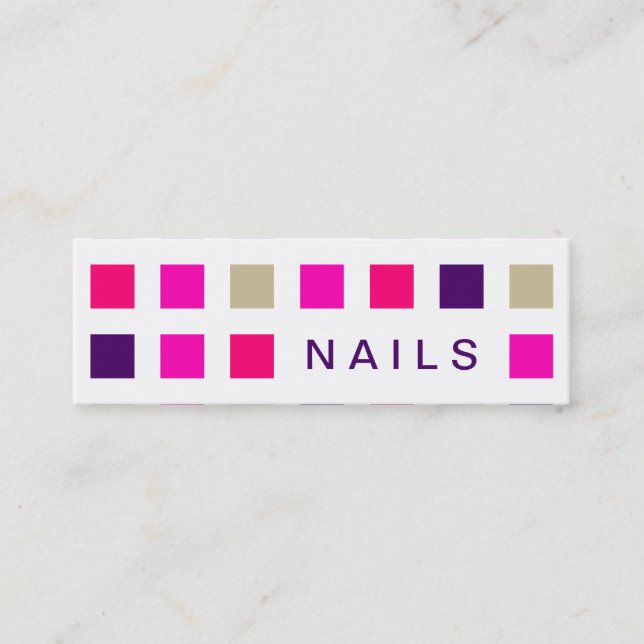Carte De Visite Mini NAILS (carrés modernes) (Devant)