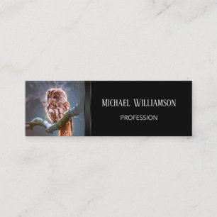 Carte De Visite Mini Night Owl Photo Elegant