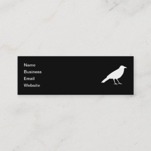 Carte De Visite Mini Noir avec une corneille blanche