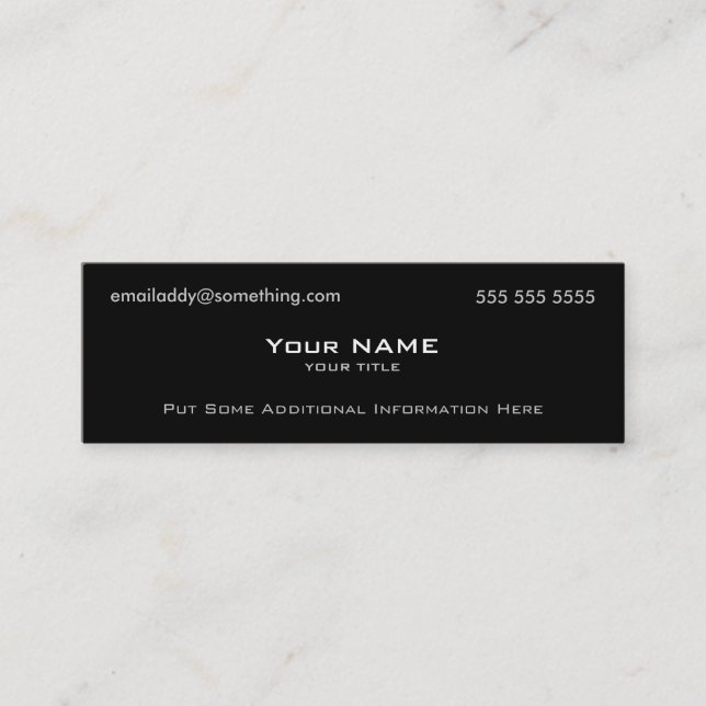 Carte De Visite Mini Noir moderne (Devant)