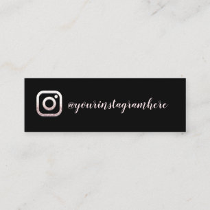 Carte De Visite Mini Noir social de rose de blog d'événement de logo