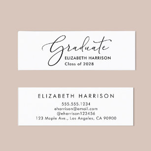 Carte De Visite Mini Nom élégant de la graduation de script