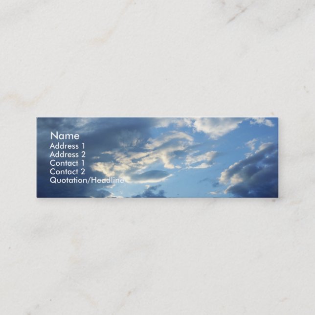 Carte De Visite Mini Nuages bleus (Devant)