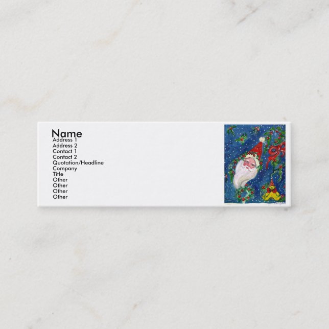 CARTE DE VISITE MINI NUIT DE NOËL / SANTA CLAUS (Devant)