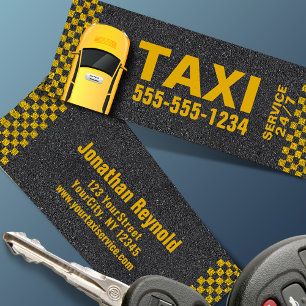 Carte De Visite Mini Numéro de téléphone de taxi grand jaune Service 24