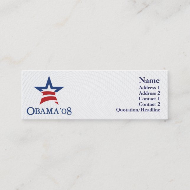 Carte De Visite Mini Obama - maigre (Devant)