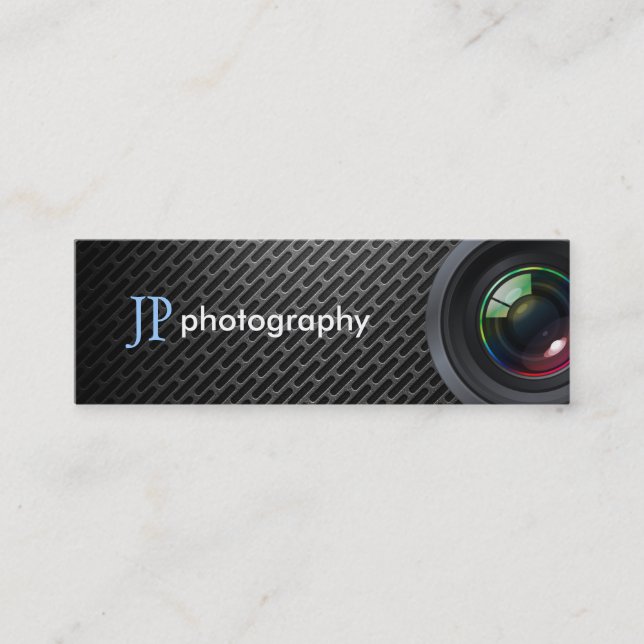 Carte De Visite Mini Objectif de caméra professionnel de photographe (Devant)