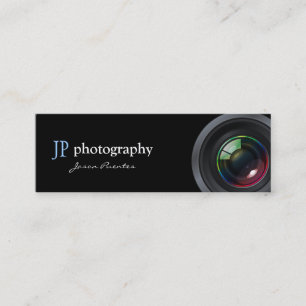 Carte De Visite Mini Objectif de caméra professionnel de photographe