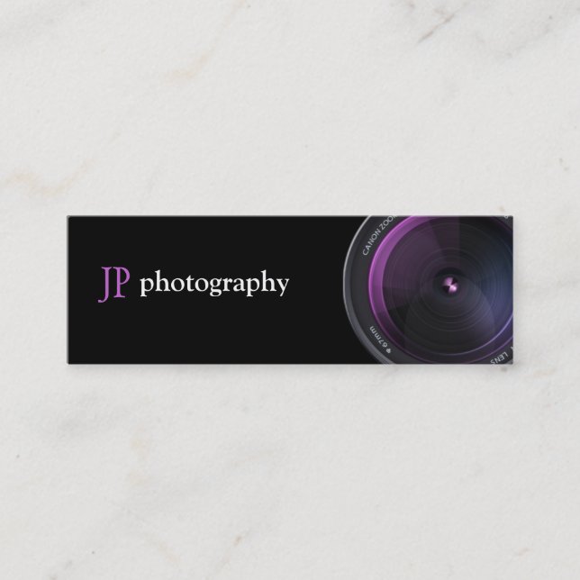 Carte De Visite Mini Objectif de caméra professionnel de photographe (Devant)