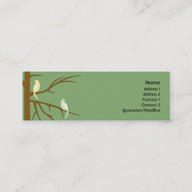 Carte De Visite Mini Oiseaux sur un arbre - maigre (Devant)