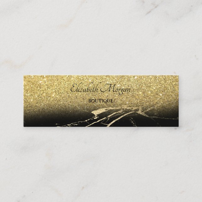 Carte De Visite Mini Ombre professionnel Elegant Parties scintillant Or (Devant)