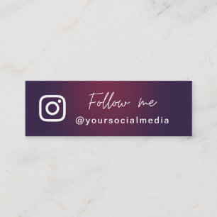 Carte De Visite Mini Ombre violet foncé Suivre les médias sociaux Code 