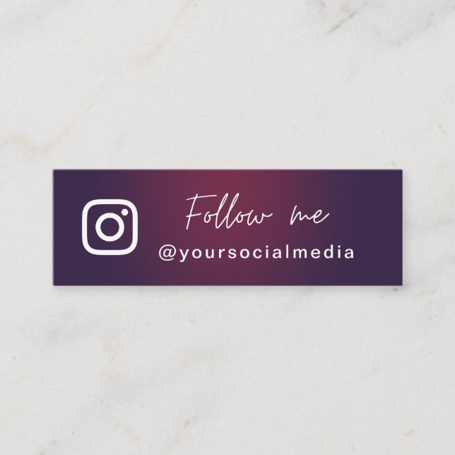 Carte De Visite Mini Ombre violet foncé Suivre les médias sociaux Code  (Devant)