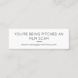 Carte De Visite Mini On vous lance une arnaque de MLM - petit