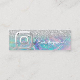 Carte De Visite Mini Opal Silver Bokeh Instagram Médias sociaux