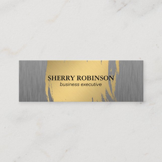 Carte De Visite Mini Or de luxe avec Faux Metallic (Devant)