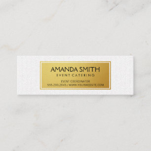 Carte De Visite Mini Or métallique élégant avec Motif ondulé subtil