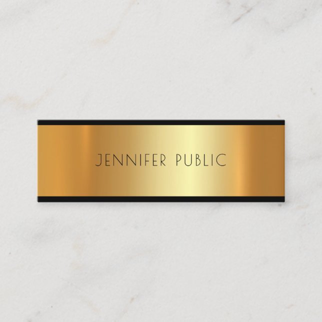 Carte De Visite Mini Or moderne Attractif Trending Glamor Plain (Devant)