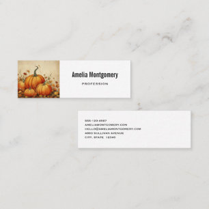 Carte De Visite Mini Orange Citrouille Russe Automne Thanksgiving