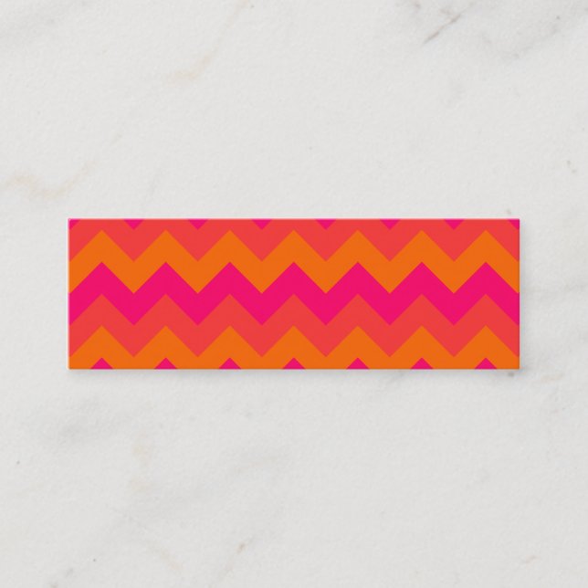 Carte De Visite Mini Orange et rose zigzag (Devant)