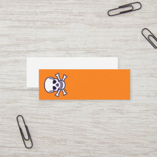 Carte de visite mini orange Skull n Bones vertical