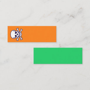 Carte de visite mini orange vert Skull n Bones ver