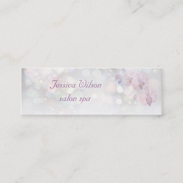 Carte De Visite Mini Orchidée de bokeh élégante professionnelle (Devant)