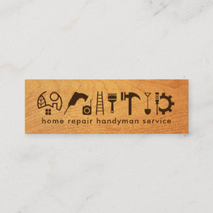 Carte De Visite Mini Outils main Brown bois de bois