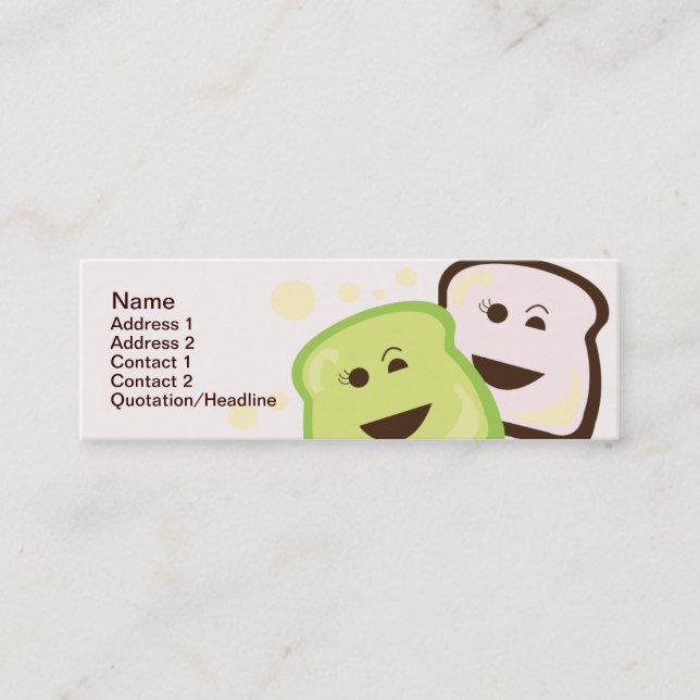 Carte De Visite Mini Pain - maigre (Devant)