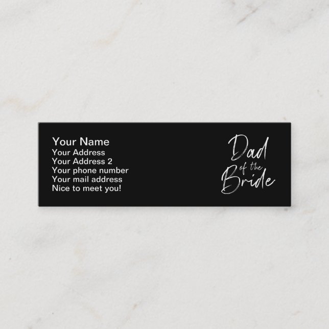 Carte De Visite Mini Papa de la mariée mariage (Devant)
