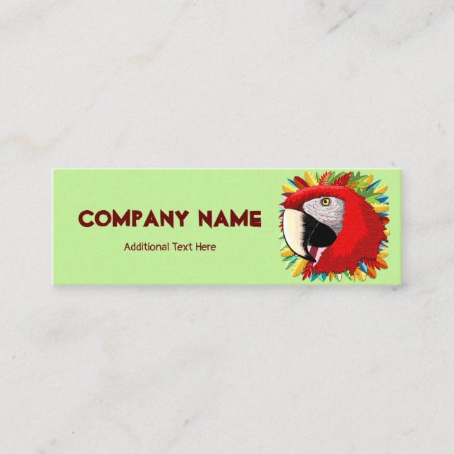 Carte De Visite Mini Papier de perroquet Macaw (Devant)