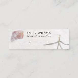 CARTE DE VISITE MINI PAPIER PÂTISSERIE ROSE EN PÉTAL FAIT À LA MAIN ÉCR