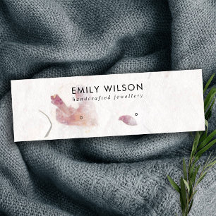 CARTE DE VISITE MINI PAPIER PÂTISSERIE ROSE EN PÉTAL FAIT À LA MAIN ÉCR