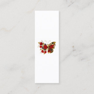 Carte De Visite Mini Papillon de fleurs rouges aux roses rouges