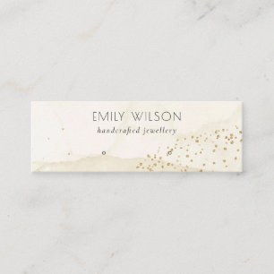 Carte De Visite Mini Parties scintillant beige Aquarelle Or Écran d'or