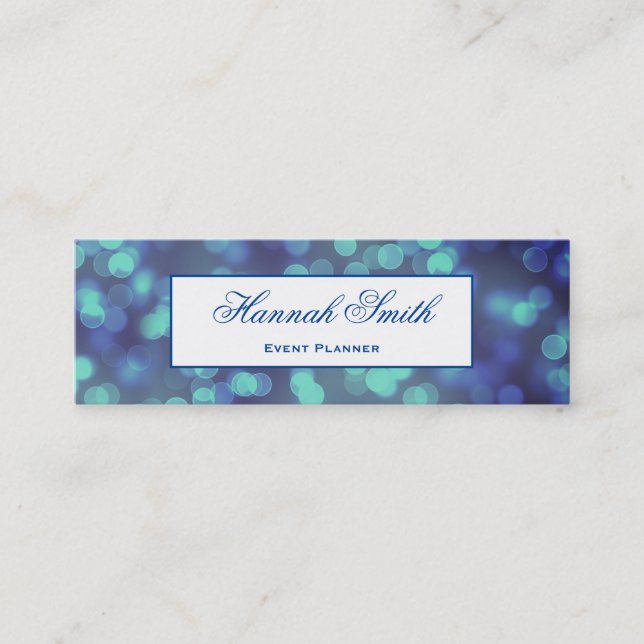 Carte De Visite Mini Parties scintillant de luxe moderne et élégante (Devant)