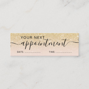 Carte De Visite Mini parties scintillant dorée chic moderne rendez-vous