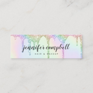 Carte De Visite Mini Parties scintillant holographique Unicorne goutte 