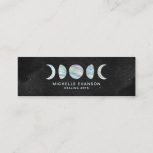Carte De Visite Mini Pastel Aquarelle Moon Phases Holographique