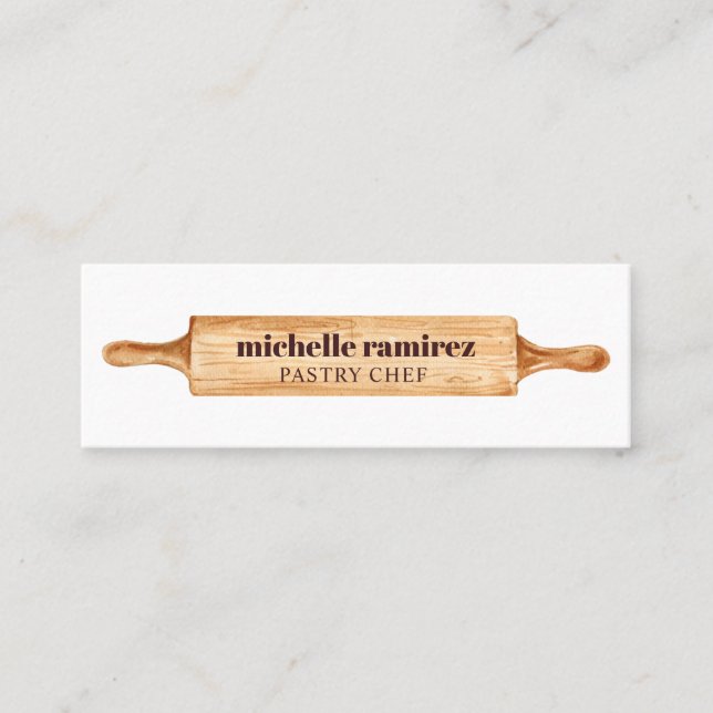 Carte De Visite Mini Pâtisserie pâtisserie Rolling Bakers Aquarelle (Devant)