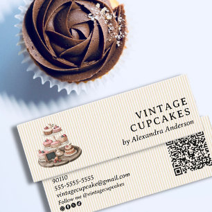 Carte De Visite Mini Pâtisserie vintage Sucres Chef pâtissier