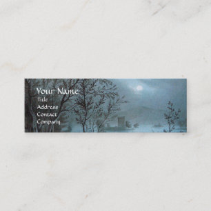 Carte De Visite Mini PAYSAGE ROMANTIQUE de NOCTURNE EN papier BLEU de