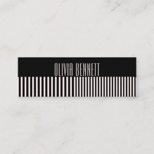 Carte De Visite Mini Peigne de coiffeur couleur noir rose Salon de colo