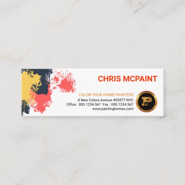 Carte De Visite Mini Peignez l'entrepreneur de peinture de mur (Devant)