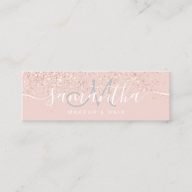 Carte De Visite Mini Peignoir rose or parties scintillant pastel rose p (Devant)