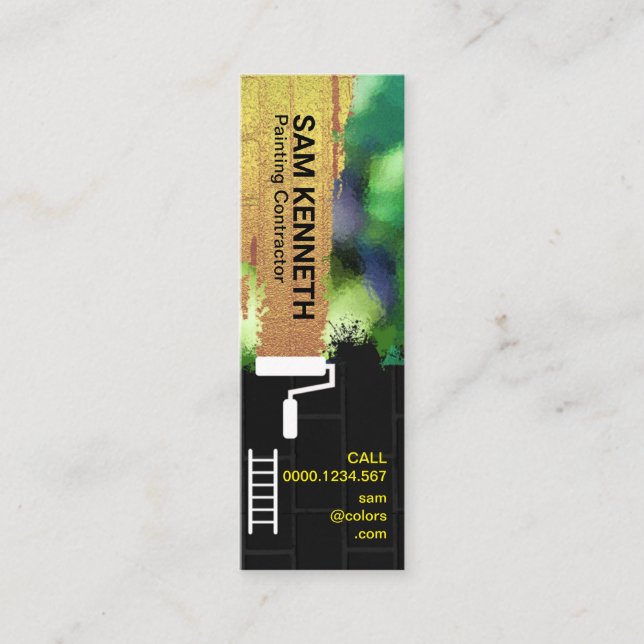 Carte De Visite Mini Peinture dorée à mailles lumineuses (Devant)