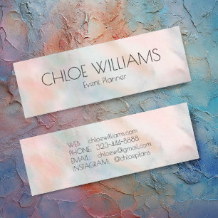 Carte De Visite Mini Peinture Pastel douce Abstraite Brushstrokes rose
