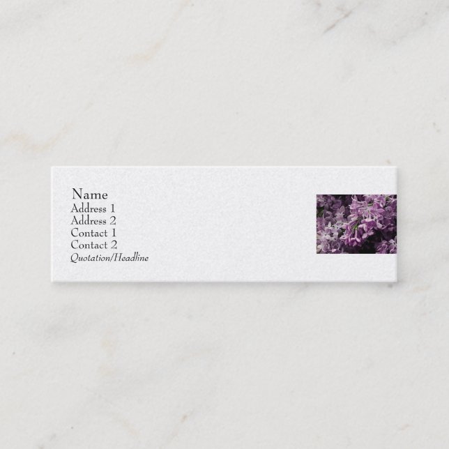 Carte De Visite Mini Perdu à Lilac (Devant)